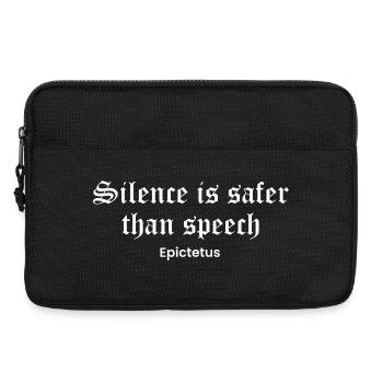 Schweigen über Sprache Epiktet - Laptoptasche 13" - Schwarz - Vorne