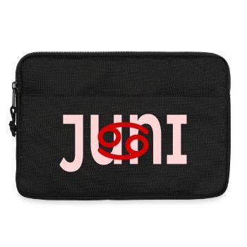 Anniversaire juin - Signe du zodiaque Cancer - Sacoche pour ordinateur portable 13 pouces - noir - Devant