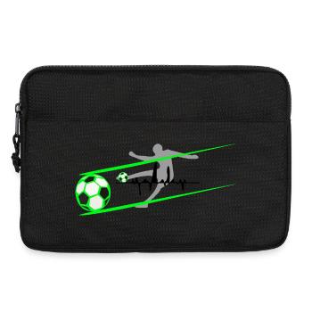 Fußball Fußballspieler Herzwellen  - Laptoptasche 13" - Schwarz - Vorne