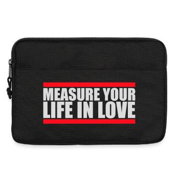 Measure Your Life In Love Inspirierend Liebe Logo - Laptoptasche 13" - Schwarz - Vorne