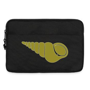 Spiral Snail Olive Motif - Laptop bag 13" - black - Front