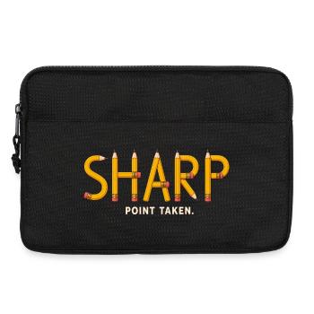 SHARP – Punkt verstanden | Spaßiges Bleistift-Wortspiel - Laptoptasche 13" - Schwarz - Vorne