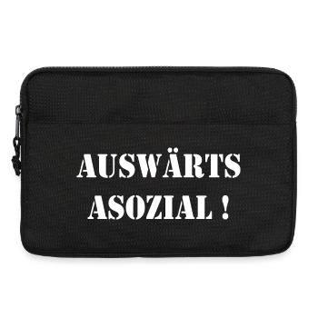 Auswärts sind wir Asozial Party Malle Fussball - Laptoptasche 13" - Schwarz - Vorne