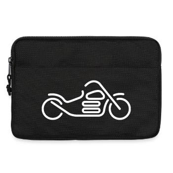 chopper drawing motorcycle motorrad flat design - Laptoptasche 13" - Schwarz - Vorne