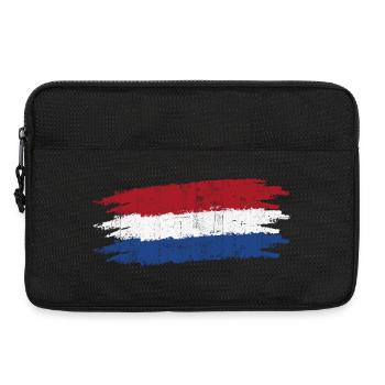 Dutch Flag Brush Strokes Tee - Laptop bag 13" - black - Front