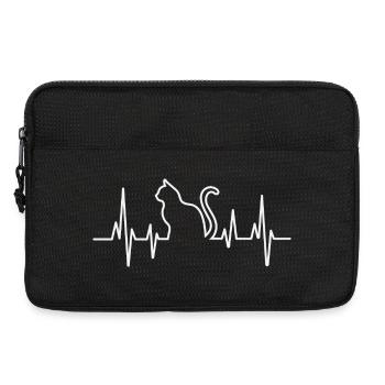 Katzenherz Pullover Design - Laptoptasche 13" - Schwarz - Vorne
