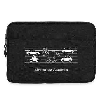 on highway, traffic, road, car, wheels - Laptop bag 13" - black - Front