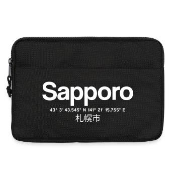 Typographie de Sapporo, Japon, avec coordonnées - Sacoche pour ordinateur portable 13 pouces - noir - Devant