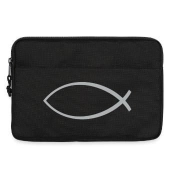 Ichtus poisson argent - Sacoche pour ordinateur portable 13 pouces - noir - Devant