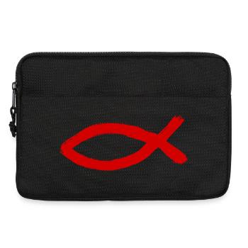 Jesusfisch Ichthys Fisch Fische - Laptoptasche 13" - Schwarz - Vorne