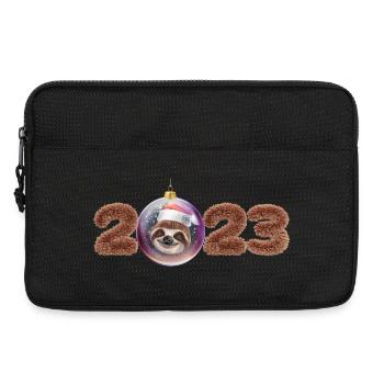 2023 Christmas ball cute sloth - Laptop bag 13" - black - Front