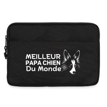 Meilleur Papa Chien Du Monde - Sacoche pour ordinateur portable 13 pouces - noir - Devant