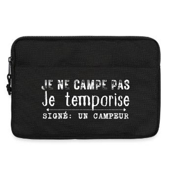 French Camping Distressed Typography - Laptop bag 13" - black - Front