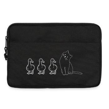 Niedliche Tiere, Enten und Katzen - Laptoptasche 13" - Schwarz - Vorne