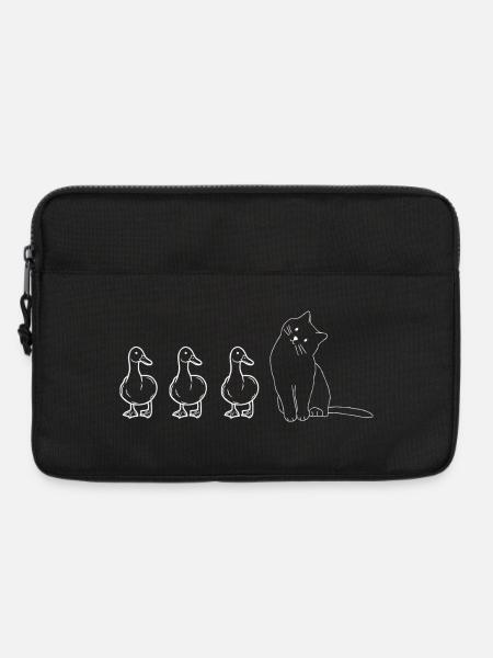 Cute Animals Ducks and Cat - Laptop bag 13" - black