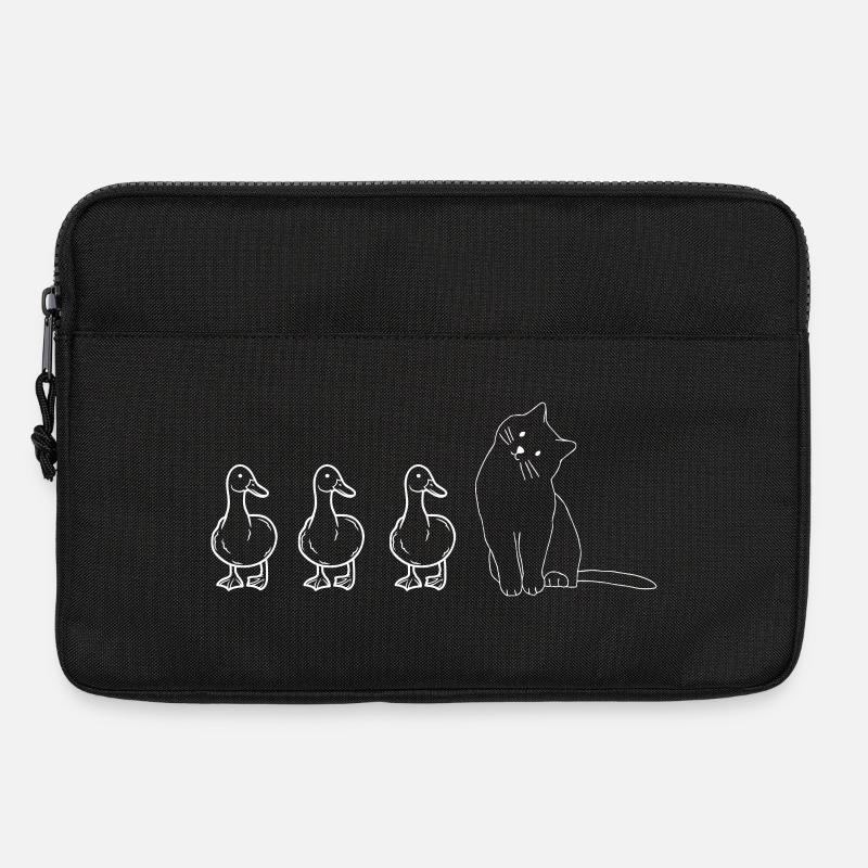 Cute Animals Ducks and Cat - Laptop bag 13" - black
