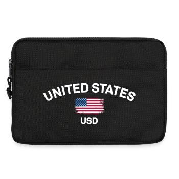 Graphique USD du drapeau américain vieilli - Sacoche pour ordinateur portable 13 pouces - noir - Devant