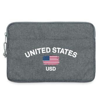 Graphique USD du drapeau américain vieilli - Sacoche pour ordinateur portable 13 pouces - gris chiné - Devant