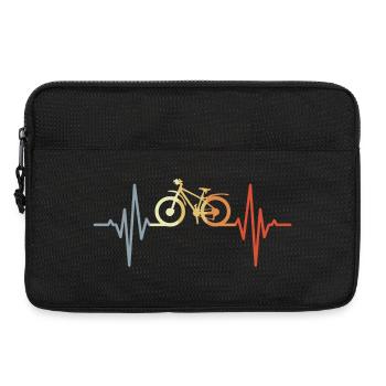 Palpitations cardiaques de vélo de montagne vintage - Sacoche pour ordinateur portable 13 pouces - noir - Devant