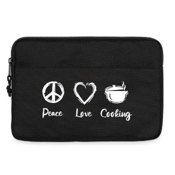 Peace Love Cooking - Laptop bag 13" - black - Front