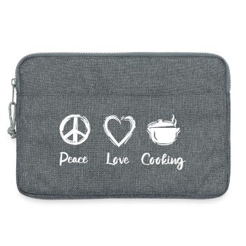 Paix, Amour, Cuisine - Sacoche pour ordinateur portable 13 pouces - gris chiné - Devant