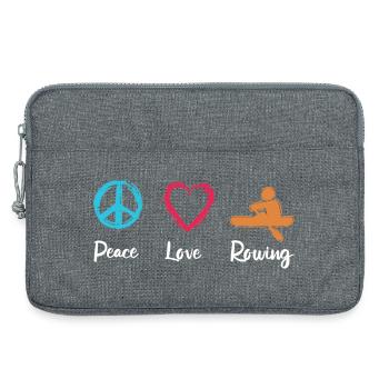 Peace, Love, Rowing - Laptop bag 13" - heather grey - Front