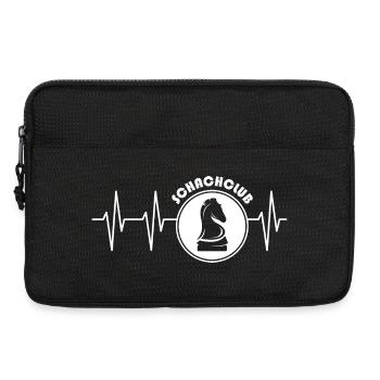 Schachclub Puls Herzschlag Symbol Knight Pferd - Laptoptasche 13" - Schwarz - Vorne