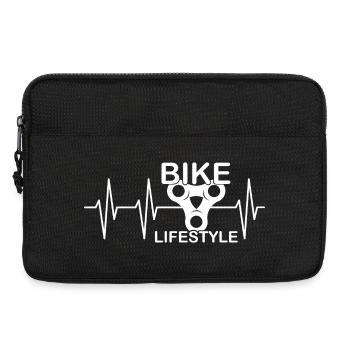bike lifestyle chain sprocket bike heartbeat - Laptop bag 13" - black - Front