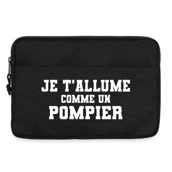 Je t'allume comme un pompier - Sacoche pour ordinateur portable 13 pouces - noir - Devant