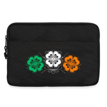 Trois trèfles de la Saint-Patrick aux couleurs irlandaises - Sacoche pour ordinateur portable 13 pouces - noir - Devant