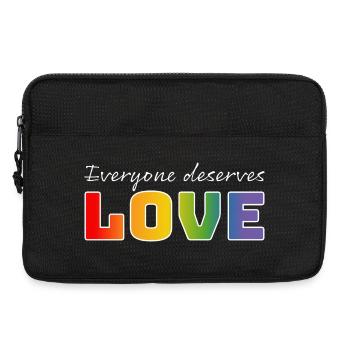T-shirt gay LGBT : tout le monde mérite de l’amour - Sacoche pour ordinateur portable 13 pouces - noir - Devant