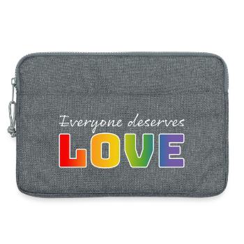 LGBT Gay T-Shirt everyone deserves love - Laptop bag 13" - heather grey - Front