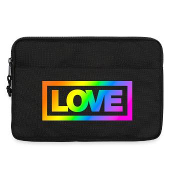Typo LOVE Kontur Rainbow - Laptoptasche 13" - Schwarz - Vorne