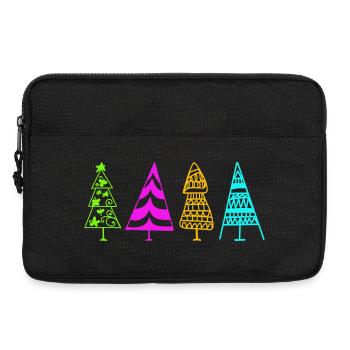 Colorful Christmas Tree Illustration - Laptop bag 13" - black - Front