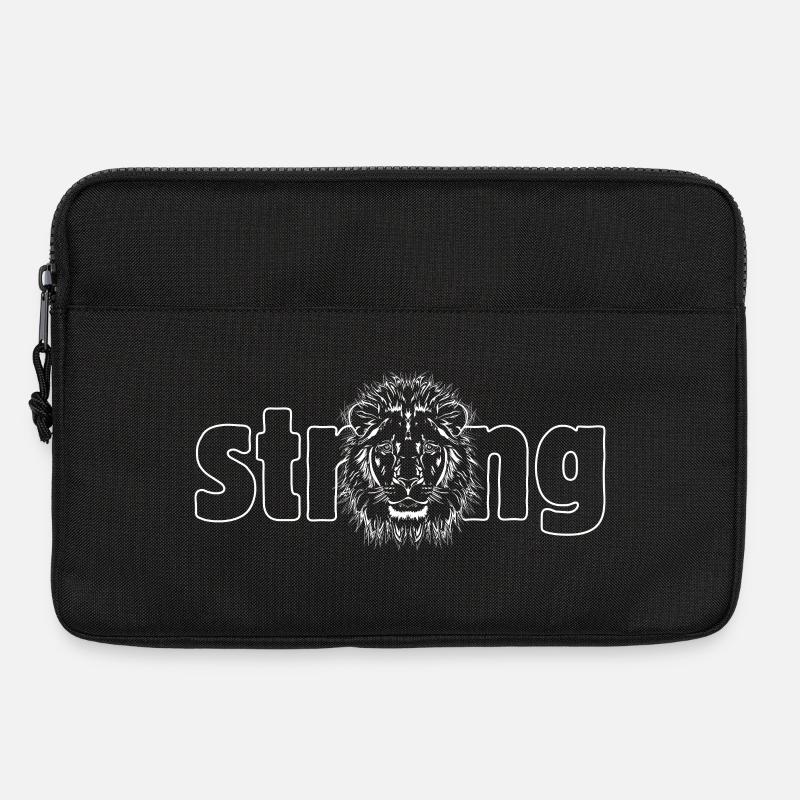 Löwe „STRONG“ - Laptoptasche 13" - Schwarz