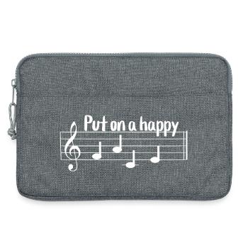 Put on a happy face Notenschrift lustige Noten - Laptoptasche 13" - Grau meliert - Vorne