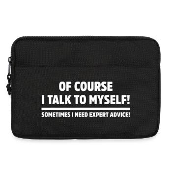 Bien sûr, je me parle à moi-même, spirituel, sarcastique, humour - Sacoche pour ordinateur portable 13 pouces - noir - Devant