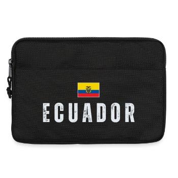 Drapeau de l'Équateur, j'aime l'Équateur - Sacoche pour ordinateur portable 13 pouces - noir - Devant