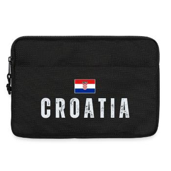 Drapeau croate, j’adore la Croatie - Sacoche pour ordinateur portable 13 pouces - noir - Devant