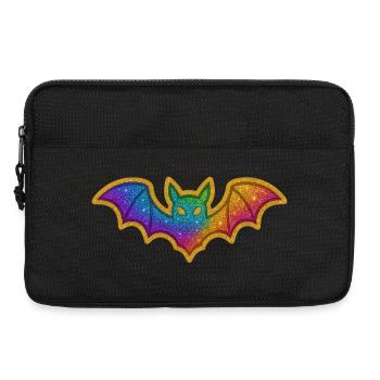 Rainbow Glitter Bat - Laptop bag 13" - black - Front