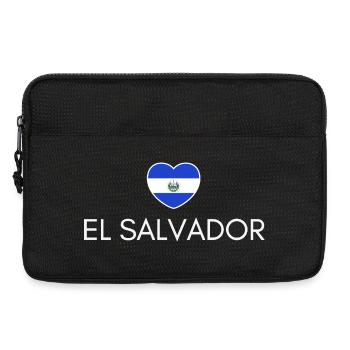 Herz mit El-Salvador-Flagge - Laptoptasche 13" - Schwarz - Vorne