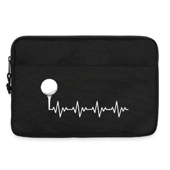 Golf Golfer Golf Ball ECG Heartbeat Heart Rate - Laptop bag 13" - black - Front