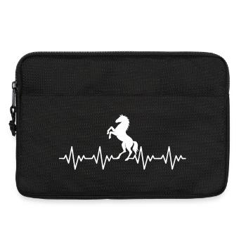 Pferd Reiter Reiten EKG Herzschlag - Laptoptasche 13" - Schwarz - Vorne