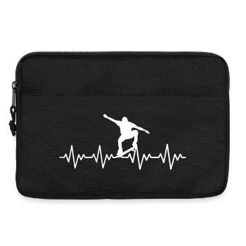 Battement de cœur ECG de skateboarder - Sacoche pour ordinateur portable 13 pouces - noir - Devant
