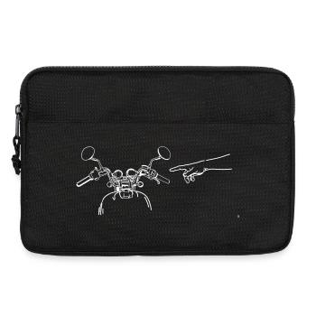 Motorradlenker Zeigefinger Gott - Laptoptasche 13" - Schwarz - Vorne