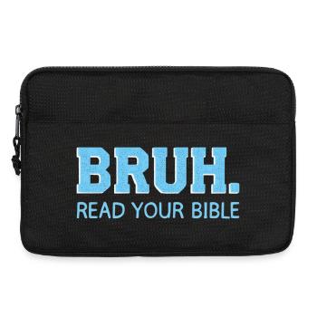 Bruh Bible Shirt – Lis la Bible - Sacoche pour ordinateur portable 13 pouces - noir - Devant
