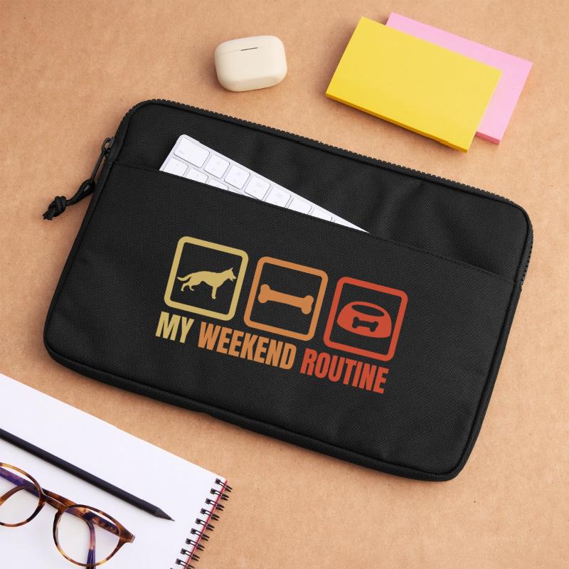 German Shepherd Weekend Routine Laptop bag 13"