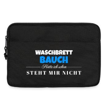 Waschbrett Bauch Spruch – Steht Mir Nicht - Laptoptasche 13" - Schwarz - Vorne
