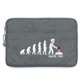 Game On Evolution: Gaming Button Gamer Nerd - Laptoptasche 13" - Grau meliert - Vorne