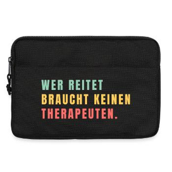 Wer reitet braucht keinen Therapeuten - Laptoptasche 13" - Schwarz - Vorne